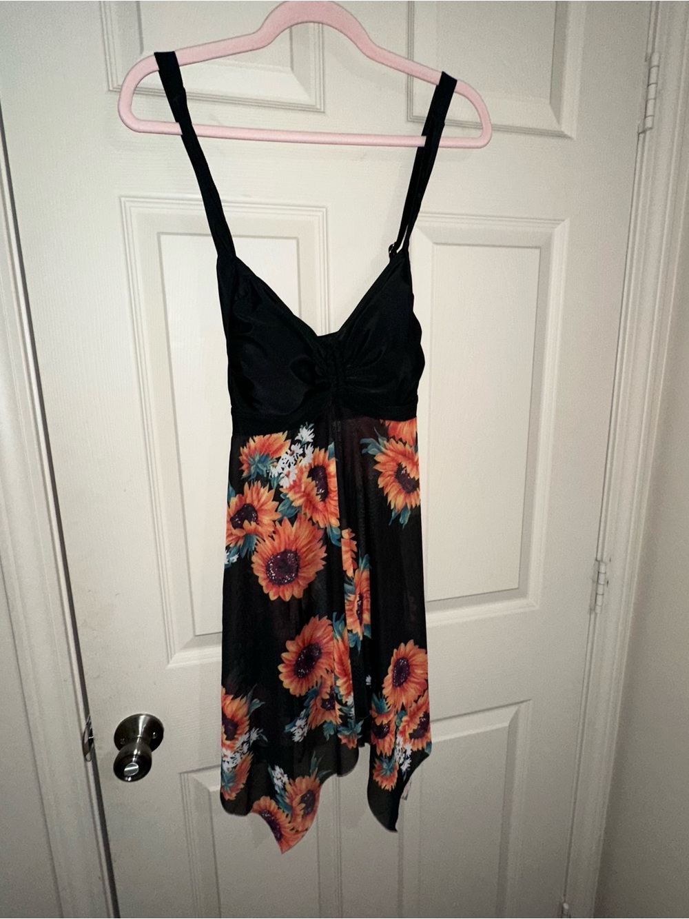 Black Sunflower bathing suit top
